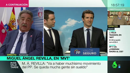 Miguel Ángel Revilla: "Casado se ha hecho más de Vox que Abascal y Ciudadanos ha dejado el centro" Miguel Ángel Revilla: "Casado se ha hecho más de Vox que Abascal y Ciudadanos ha dejado el centro"