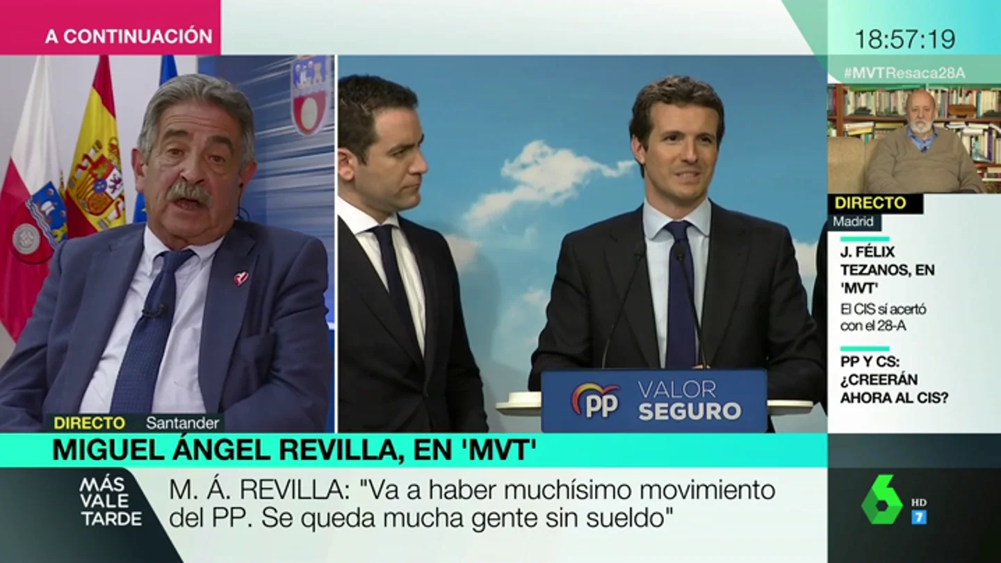 Miguel Ángel Revilla: "Casado se ha hecho más de Vox que Abascal y Ciudadanos ha dejado el centro" Miguel Ángel Revilla: "Casado se ha hecho más de Vox que Abascal y Ciudadanos ha dejado el centro"