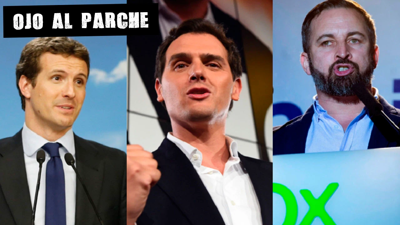 Pablo Casado, Albert Rivera y Santiago Abascal