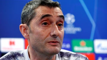 Ernesto Valverde, en la rueda de prensa