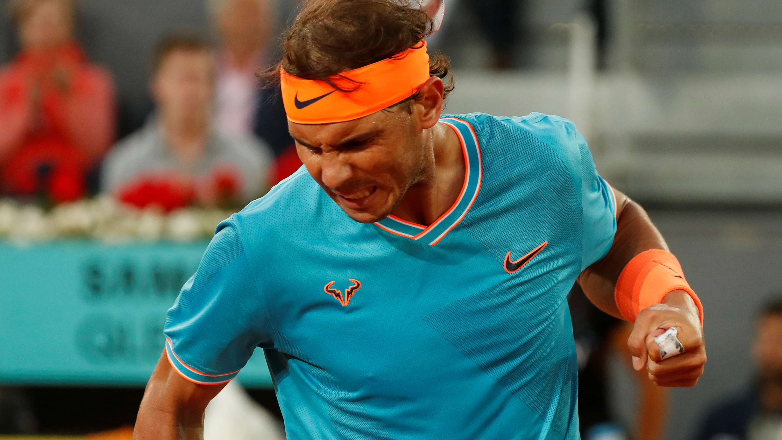 Rafa Nadal celebra su victoria contra Tiafoe