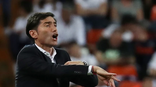 Marcelino, durante el partido contra el Arsenal Marcelino, durante el partido contra el Arsenal