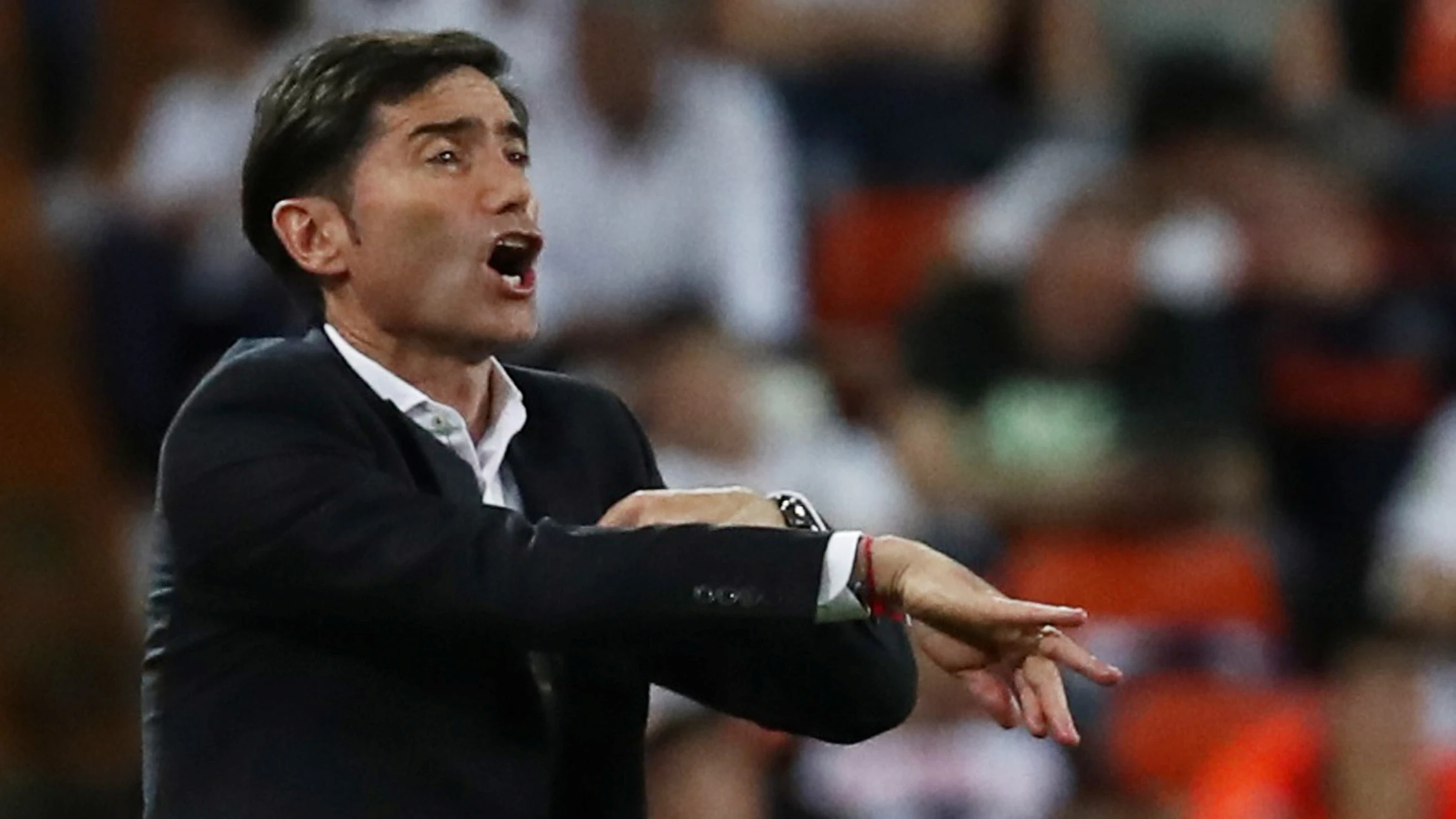 Marcelino, durante el partido contra el Arsenal