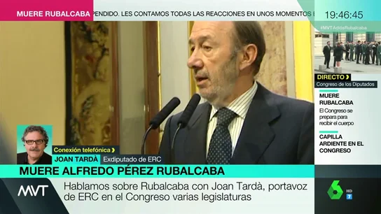 Joan Tardà, sobre Alfredo Pérez Rubalcaba : "Siempre tuvimos una relación muy franca basada en el respeto e incluso nos teníamos un afecto recíproco" Joan Tardà, sobre Alfredo Pérez Rubalcaba : "Siempre tuvimos una relación muy franca basada en el respeto e incluso nos teníamos un afecto recíproco"