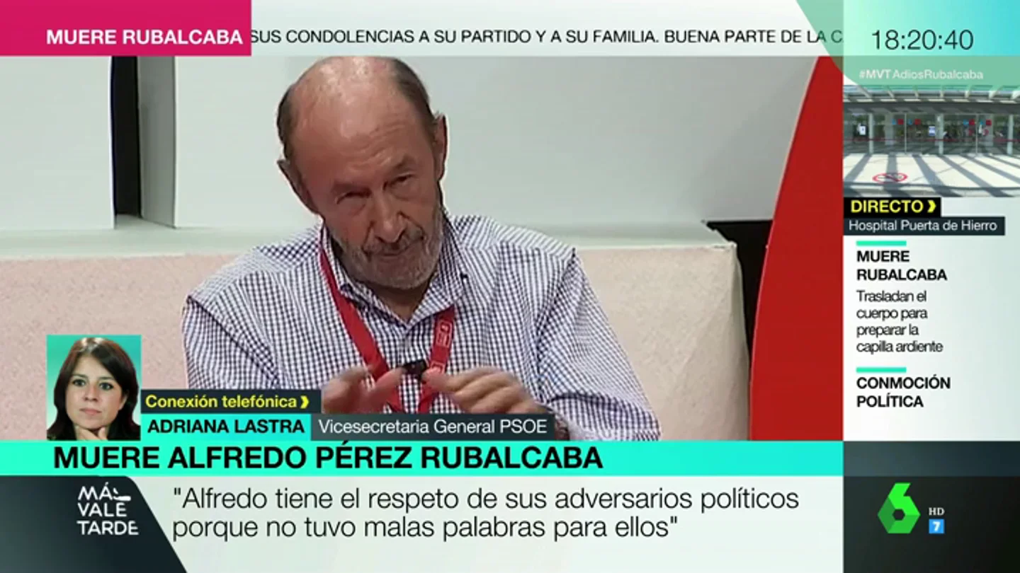 Adriana Lastra habla en MVT de Alfredo Pérez Rubalcaba Adriana Lastra habla en MVT de Alfredo Pérez Rubalcaba
