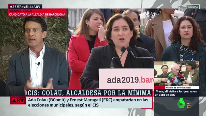 Manuel Valls: "La señora Colau es ambigua y soberanista y pactará con los separatistas de Maragall"