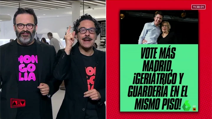 El cartel electoral que Mongolia propone a Carmena y Errejón: "Vote Más Madrid, ¡Geriátrico y guardería en el mismo piso!".