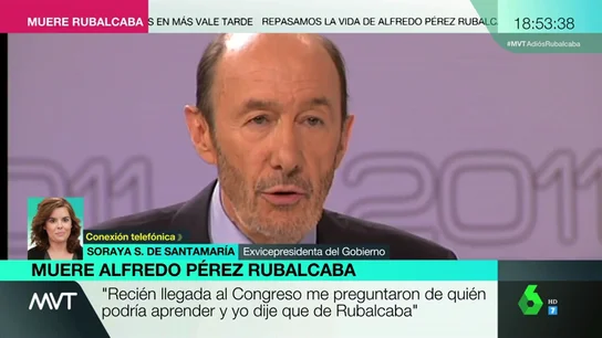 Soraya Sáenz de Santamaría habla de Rubalcaba Soraya Sáenz de Santamaría habla de Rubalcaba