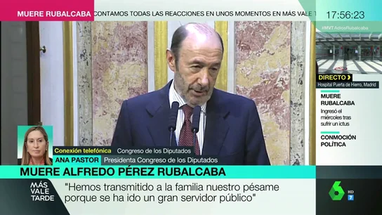 Ana Pastor, presidenta del Congreso, recuerda a Rubalcaba Ana Pastor, presidenta del Congreso, recuerda a Rubalcaba