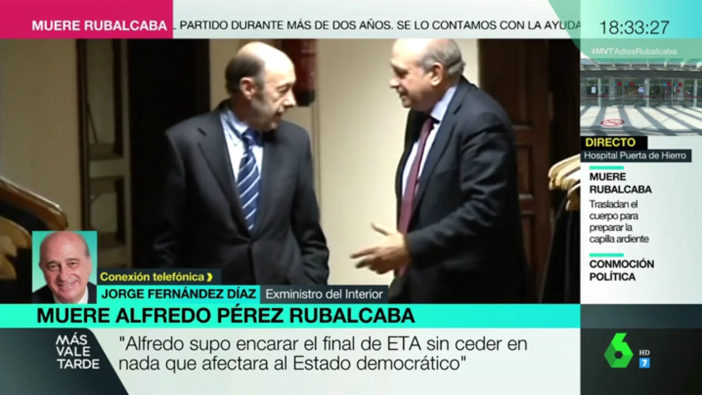 Rucalcaba con Fernández Díaz en una foto de archivo Jorge Fernández Díaz: "Sin Alfredo Pérez Rubalcaba no se entendería el final de ETA"