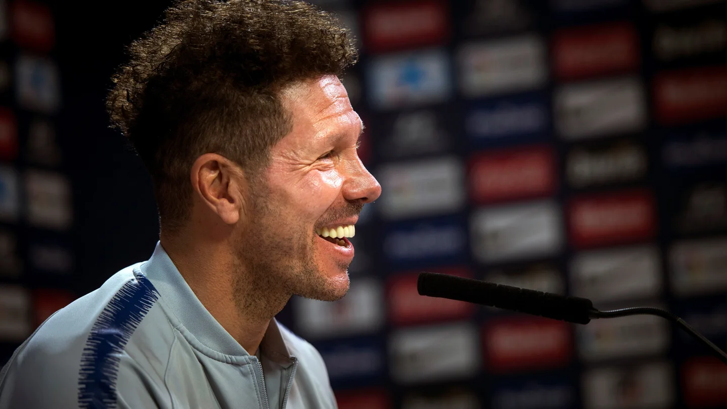 Simeone, sonriente en rueda de prensa Simeone, sonriente en rueda de prensa