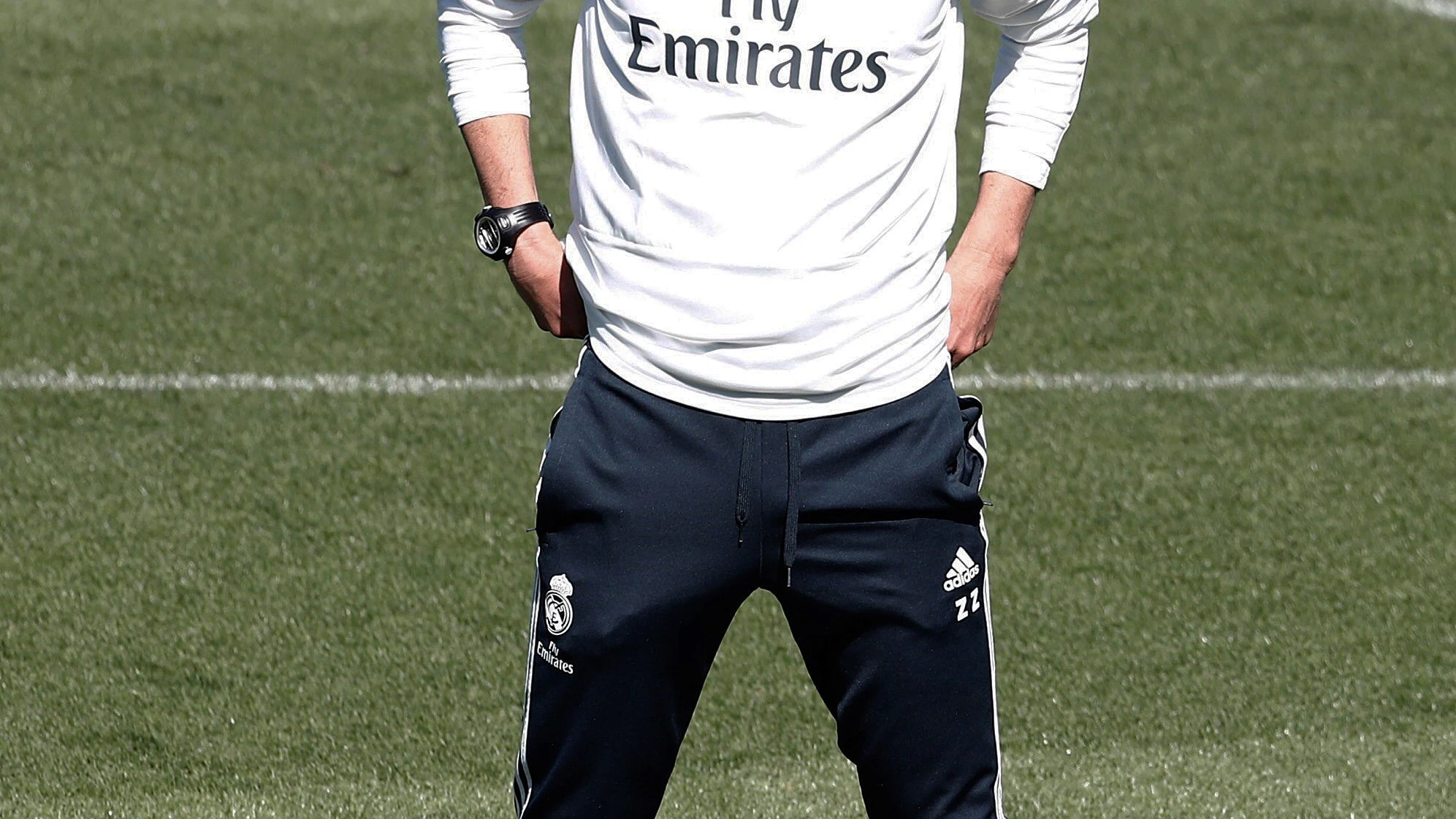 Zidane, durante el entrenamiento del Real Madrid