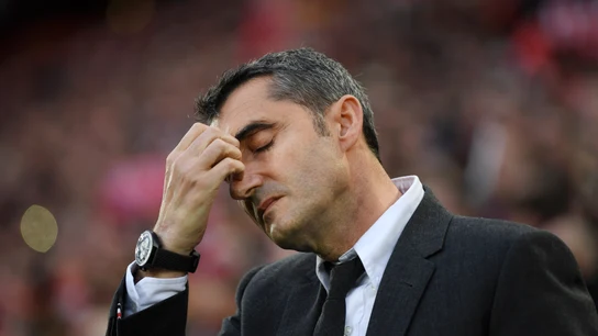 Ernesto Valverde, durante el partido contra el Liverpool Ernesto Valverde, durante el partido contra el Liverpool