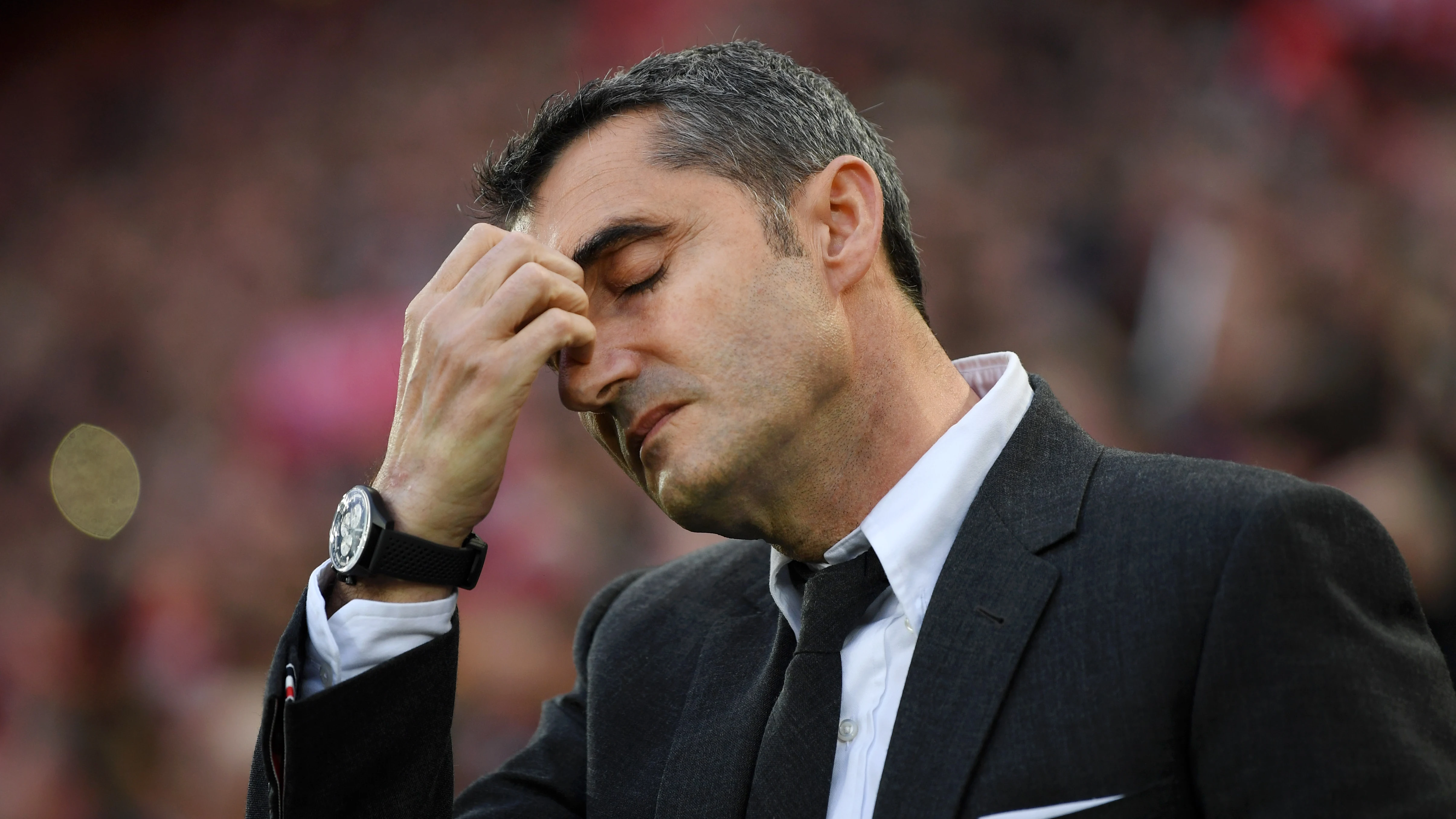 Ernesto Valverde, durante el partido contra el Liverpool