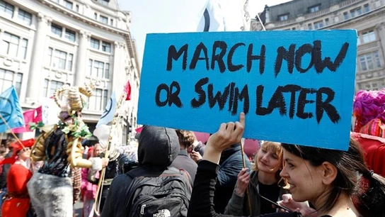 Imagen de archivo de una protesta contra el cambio climático Imagen de archivo de una protesta contra el cambio climático