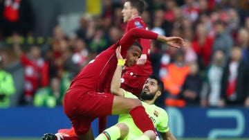 Luis Suárez, durante el partido contra el Liverpool