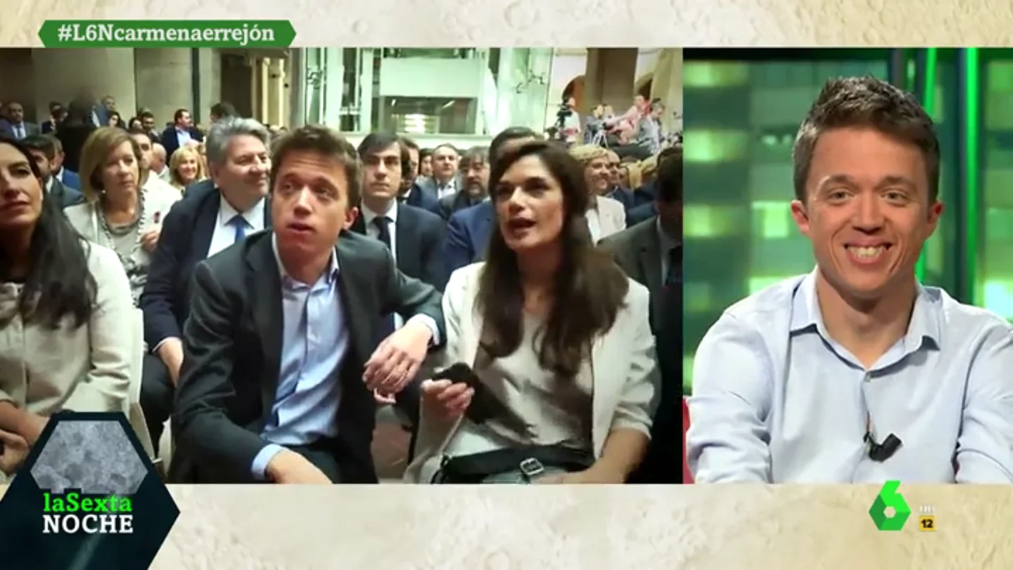 Errejón 'aclara' su incómodo momento con Rocío Monasterio (Vox): "He tenido mejores asientos en la vida" Errejón 'aclara' su incómodo momento con Rocío Monasterio (Vox): "He tenido mejores asientos en la vida"