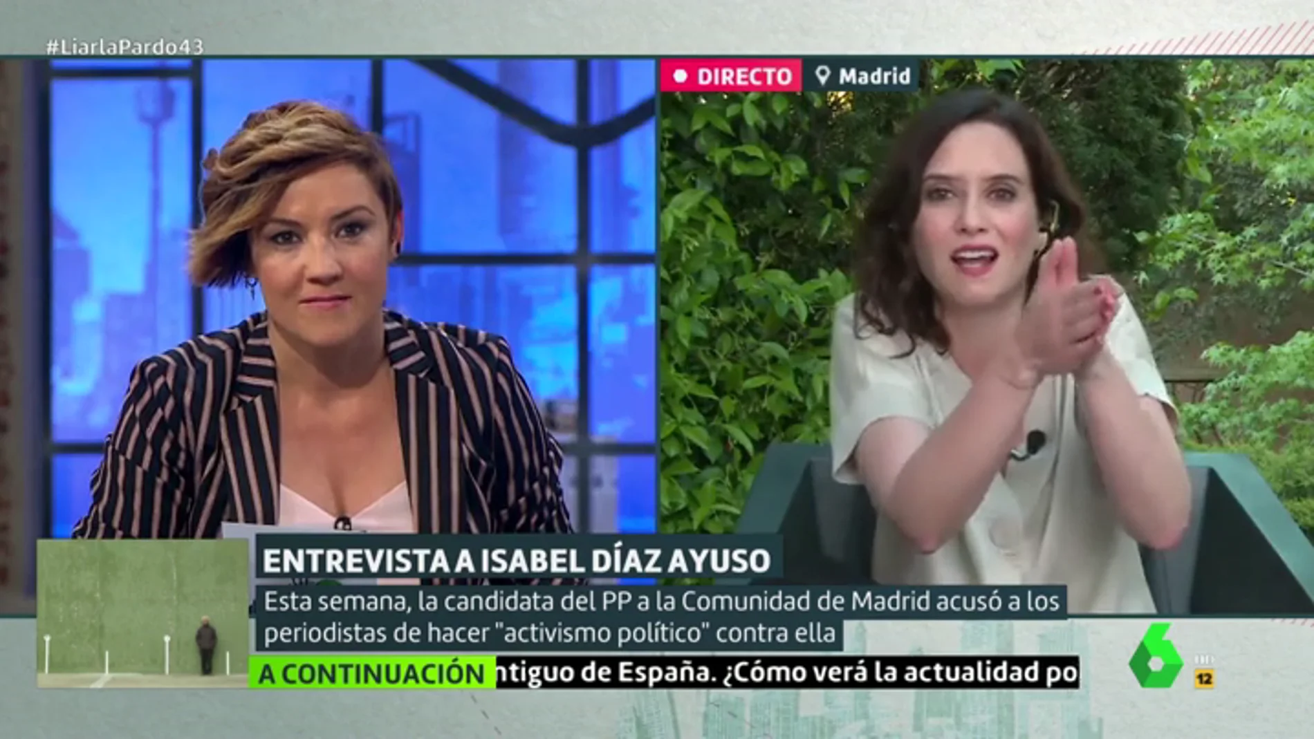 Isabel Díaz Ayuso: "Se me está criticando porque todo el mundo sabe que voy a ganar las elecciones"