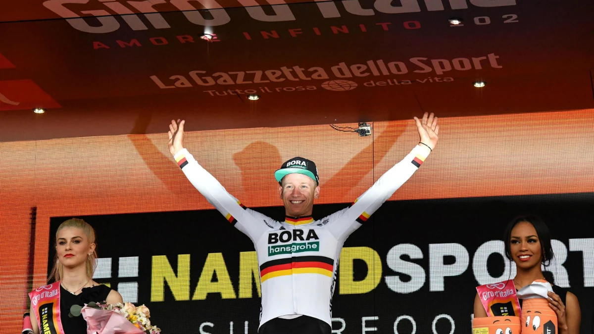 Ackermann celebra una victoria en el Giro Ackermann celebra una victoria en el Giro