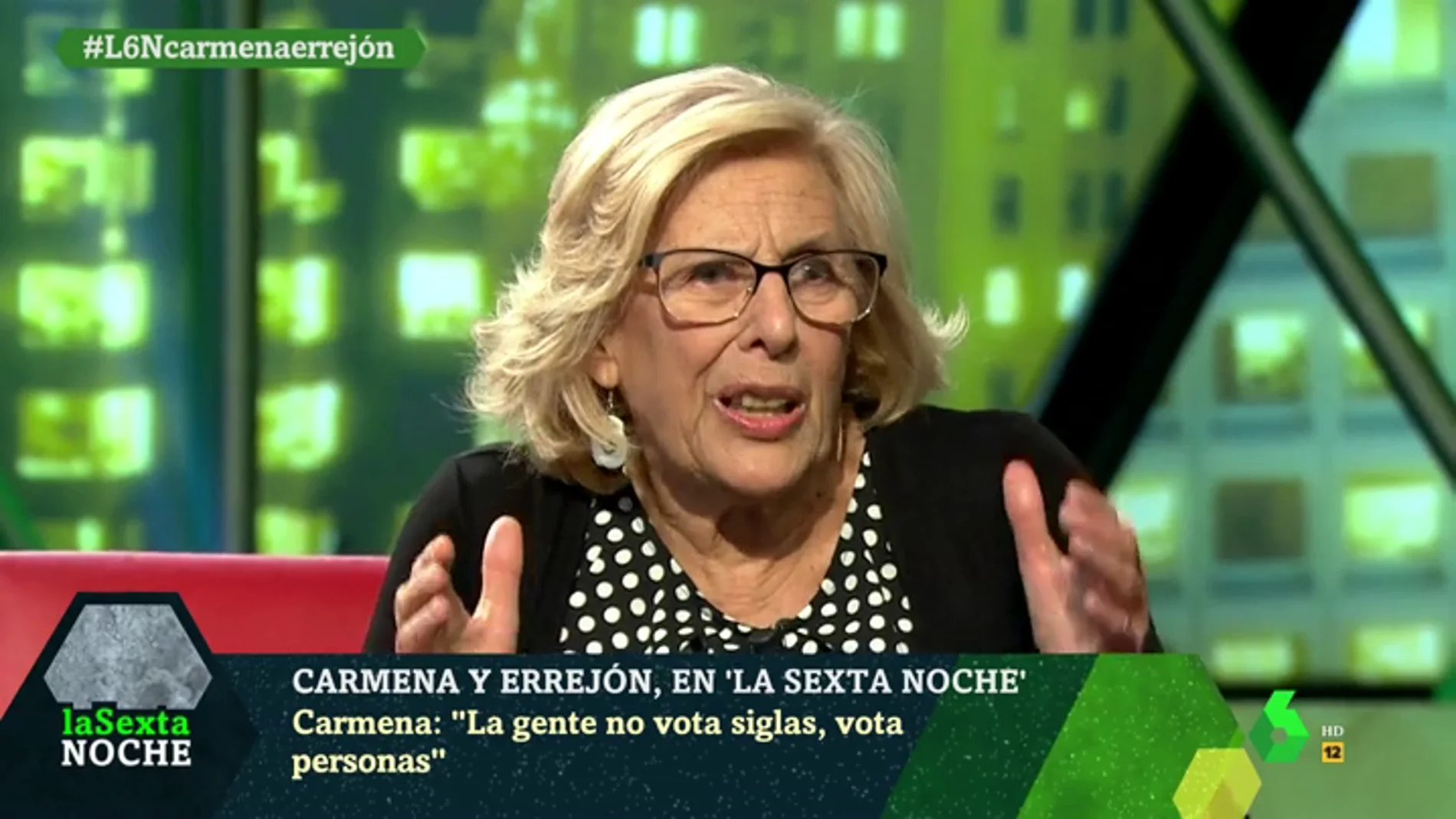 Manuela Carmena, sobre Vox: "Es muy duro que un falangista encabece una candidatura europea"