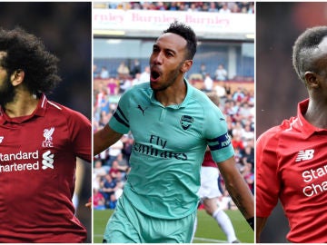 Salah, Aubameyang y Mané Salah, Aubameyang y Mané