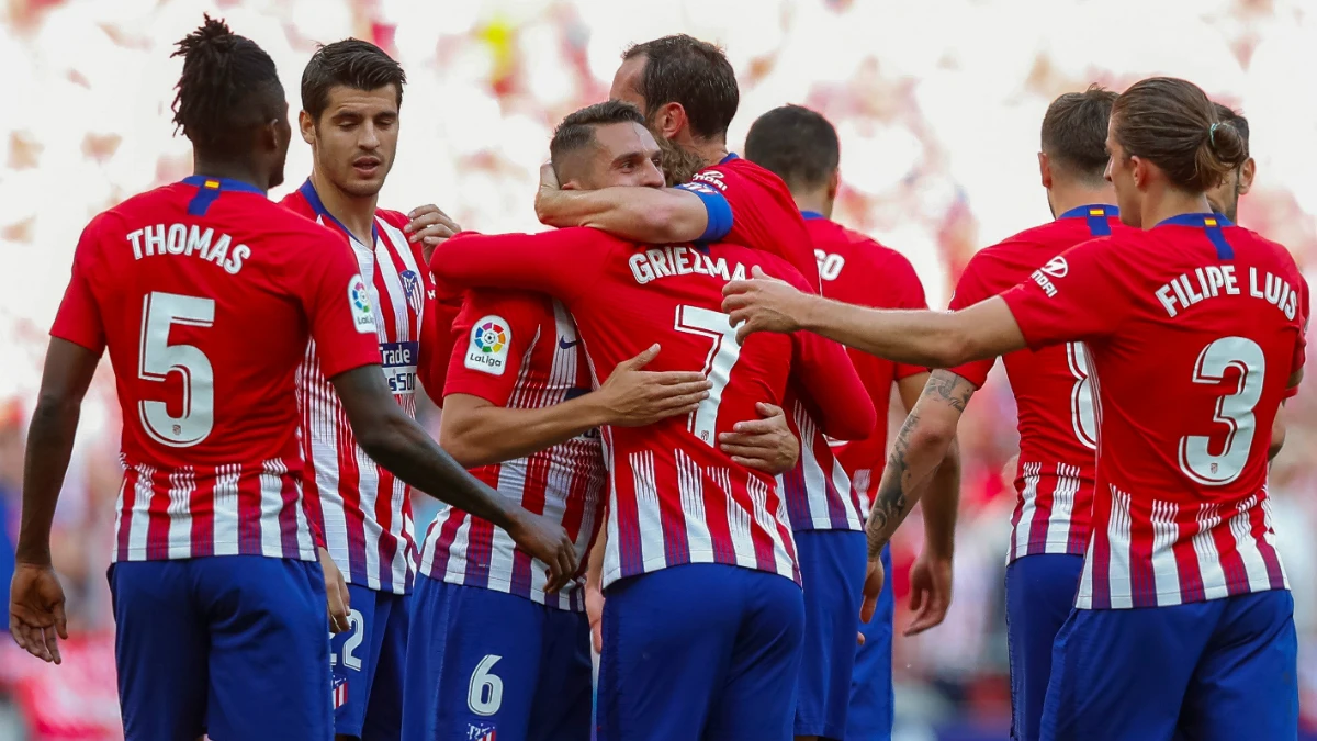 El Atlético celebra un gol