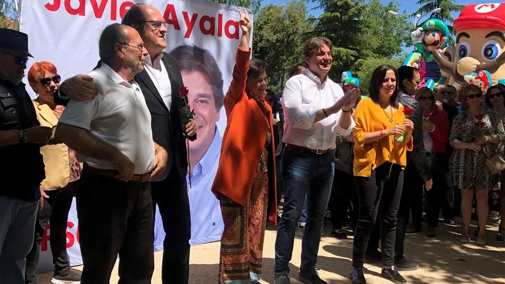 Carmen Calvo durante un acto del PSOE en Fuenlabrada