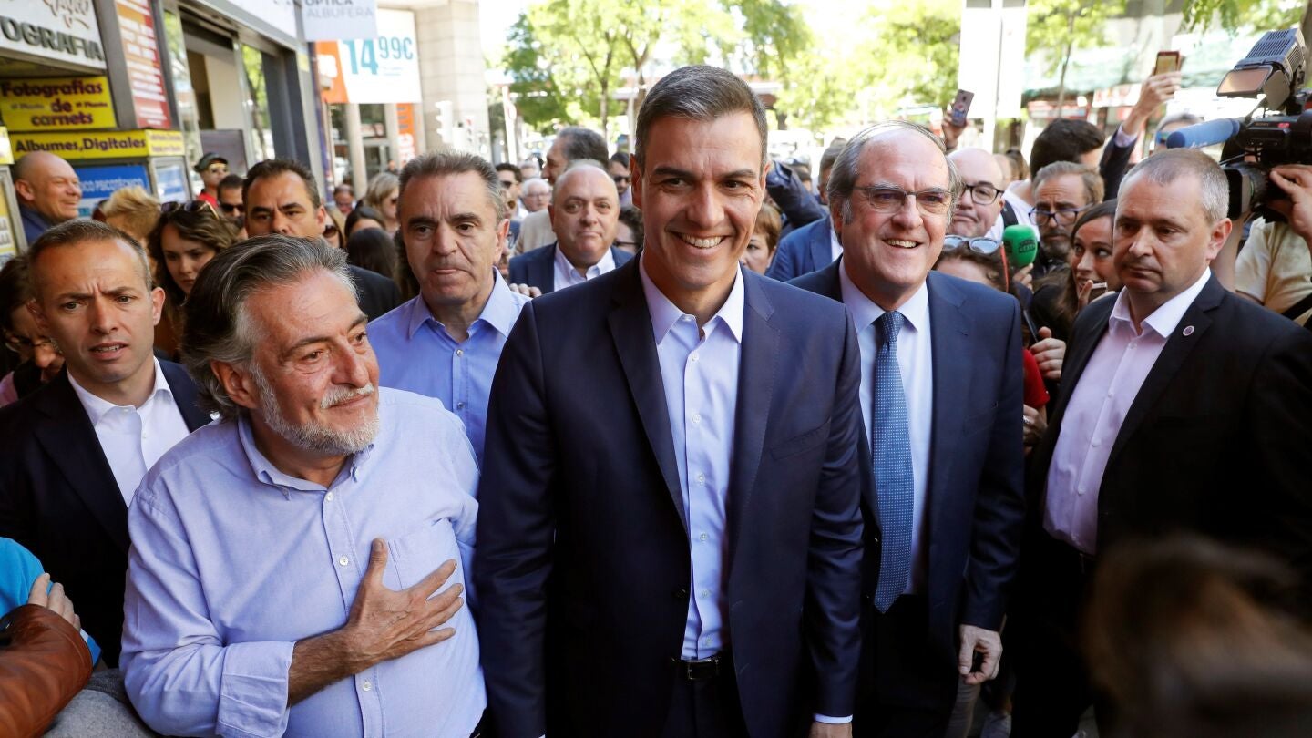 Pedro S&aacute;nchez en un acto de campa&ntilde;a del 26M