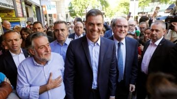 Pedro Sánchez en un acto de campaña del 26M