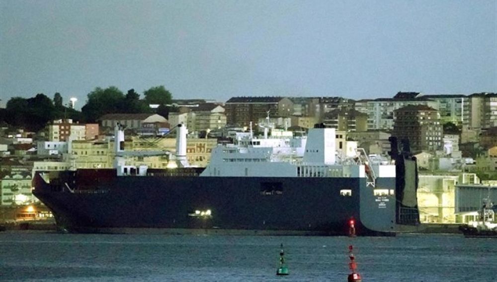 El barco saudí atracado en Bilbao