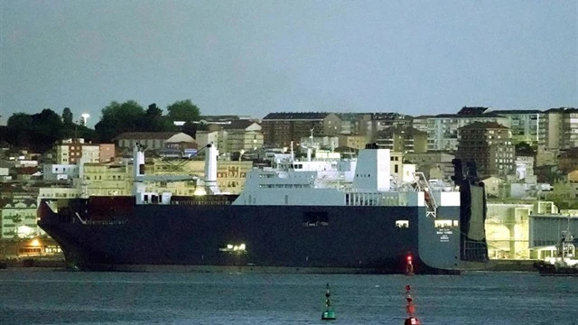 El barco saudí atracado en Bilbao