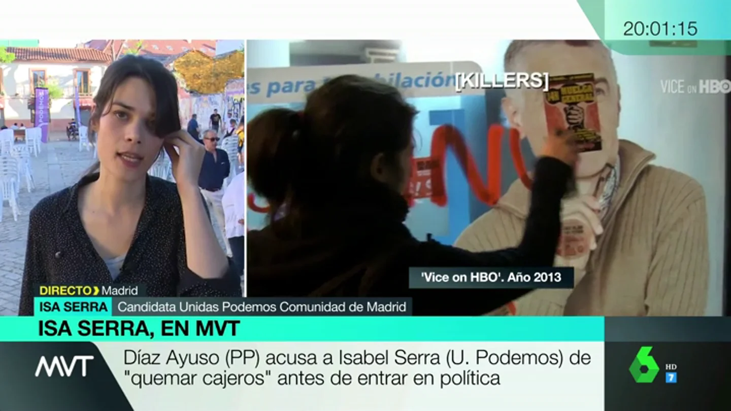 Isabel Serra, sobre el vídeo en el que aparece pintando cajeros: "Hoy hago política desde las instituciones, pero sigo apoyando la lucha contra los abusos de los bancos" Isabel Serra, sobre el vídeo en el que aparece pintando cajeros: "Hoy hago política desde las instituciones, pero sigo apoyando la lucha contra los abusos de los bancos"