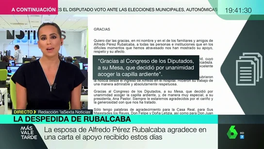 La emotiva carta de la esposa de Alfredo Pérez Rubalcaba: "Muchas gracias de todo corazón" La emotiva carta de la esposa de Alfredo Pérez Rubalcaba: "Muchas gracias de todo corazón"