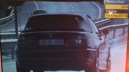 Imagen del radar que captó el exceso de velocidad