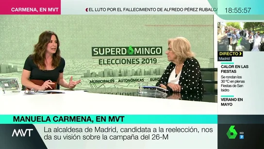 Entrevista completa a Manuela Carmena: "Volvería a hacer el proyecto de Madrid Central" Entrevista completa a Manuela Carmena: "Volvería a hacer el proyecto de Madrid Central"