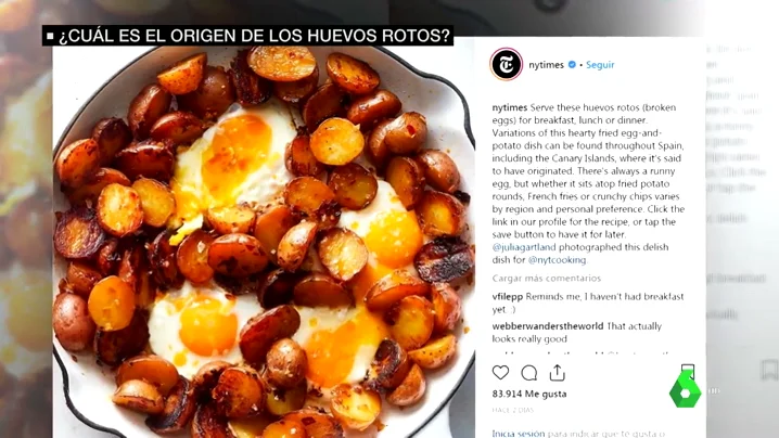 ¿Dónde está el origen de los huevos rotos?, el 'The New York Times' los sitúa en las Islas Canarias