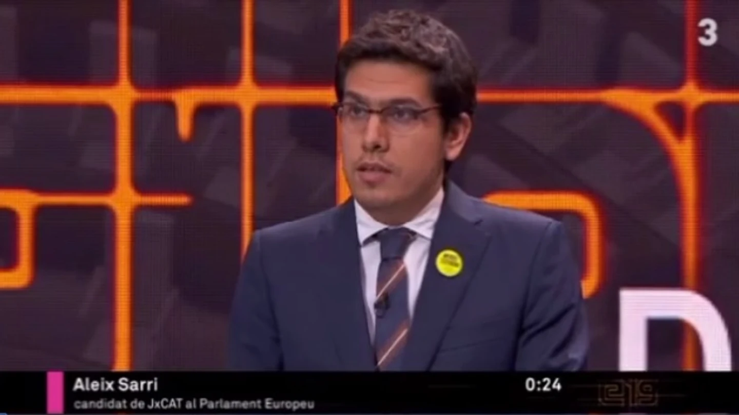 Aleix Sarri, representante de JxCat en el debate de TV3 Aleix Sarri, representante de JxCat en el debate de TV3