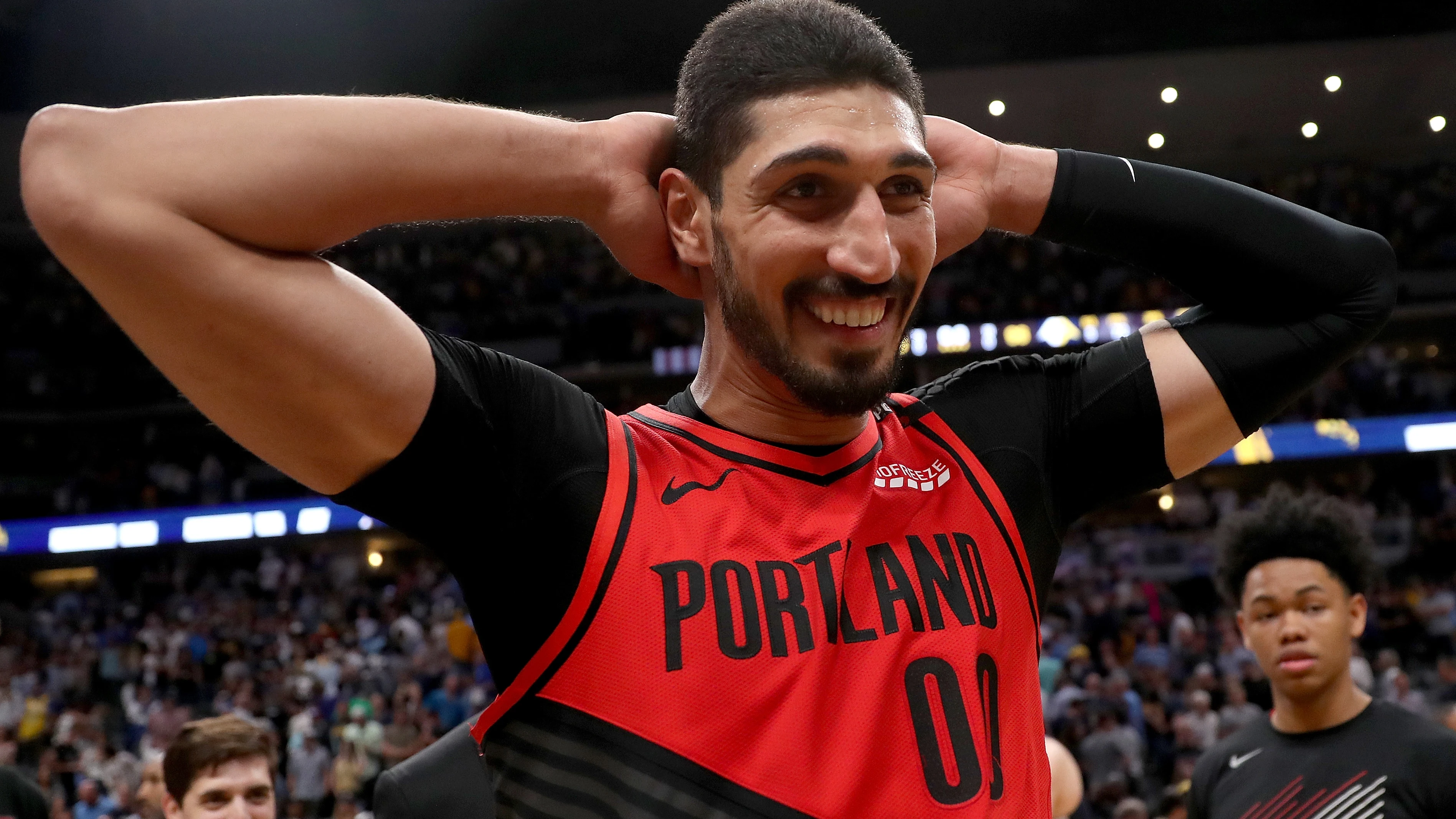 Kanter durante un partido con Portland