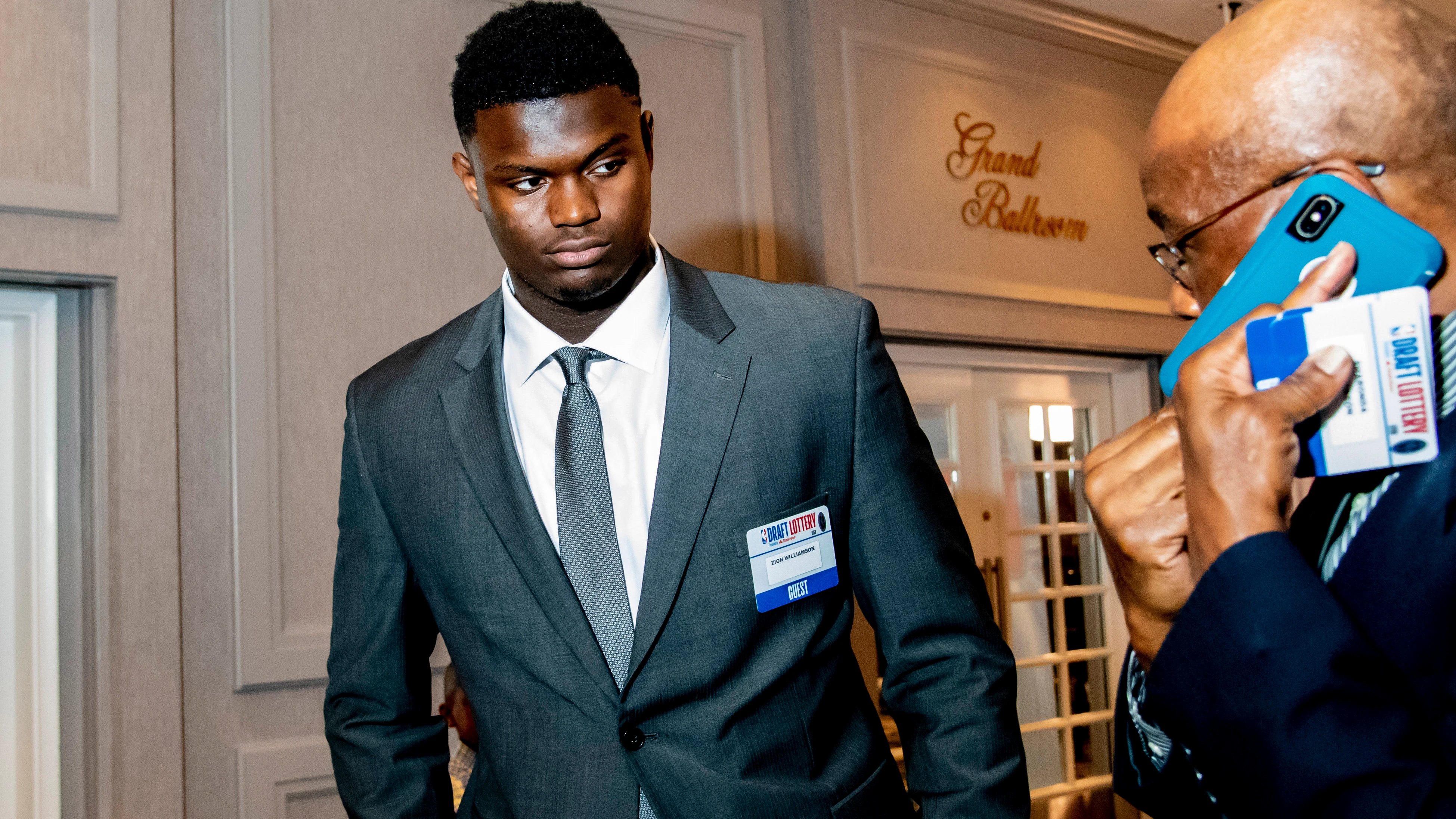 Zion Williamson, en el evento del sorteo de elección del Draft