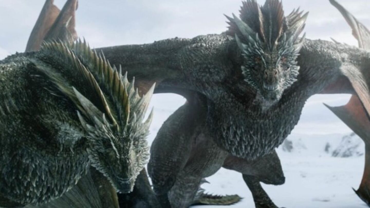 Dos de los dragones de Juego de Tronos