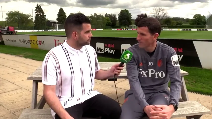 José Álvarez con Javi Gracia, el entrenador del mejor Watford de la historia: "El conseguir estos resultados es un trabajo de mucha gente"