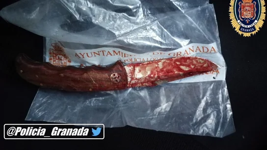 La navaja con la que el detenido apuñaló a la víctima La navaja con la que el detenido apuñaló a la víctima