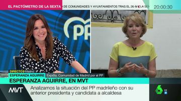 Esperanza Aguirre se ofrece como tertuliana de Más Vale Tarde en plena entrevista con Mamen Mendizábal