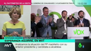 Esperanza Aguirre: "No creo que Vox sea un partido anticonstitucional, Santi Abascal se ha jugado la vida por España"