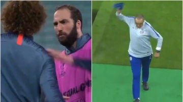 Pique entre Higuaín y David Luiz en el entrenamiento