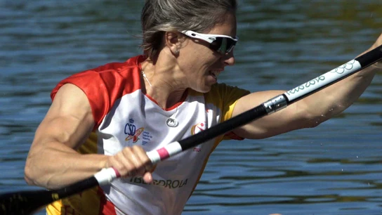 Teresa Portela durante un entrenamiento en Pontevedra. Teresa Portela