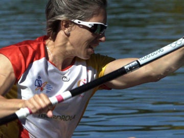 Teresa Portela durante un entrenamiento en Pontevedra. Teresa Portela durante un entrenamiento en Pontevedra.