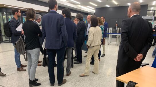 El expresident Carles Puigdemont, dentro del Parlamento Europeo