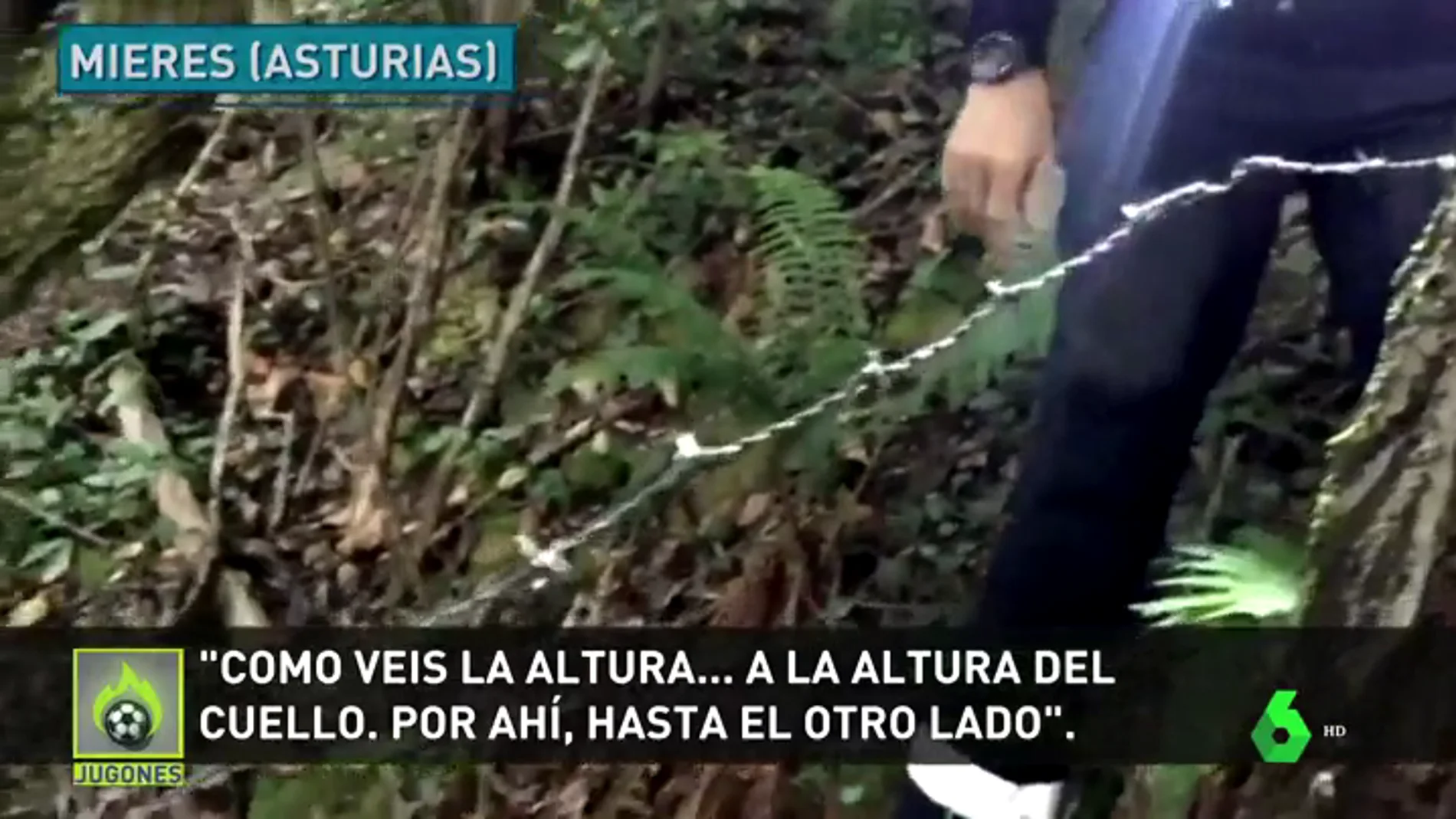 Trampas para ciclistas: colocan un alambre de espino a la altura del cuello en Mieres
