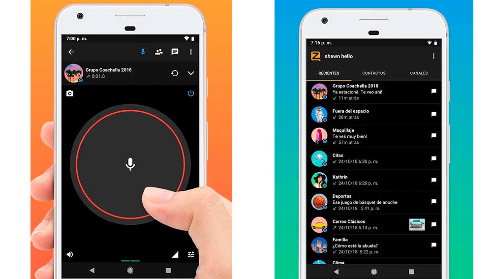 Al pulsar el gran botón nos escucharán al instante